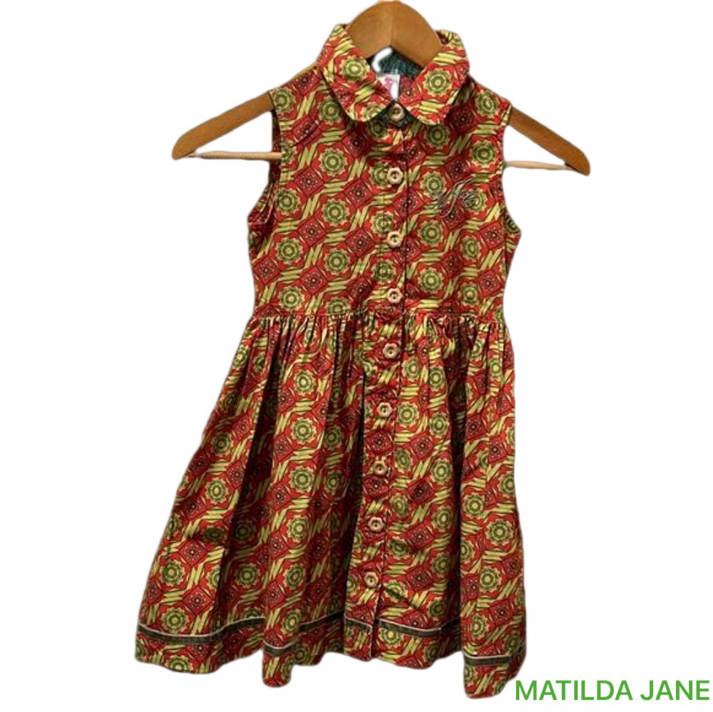 Matilda Jane  red &Green floral dress size 6 GUC..